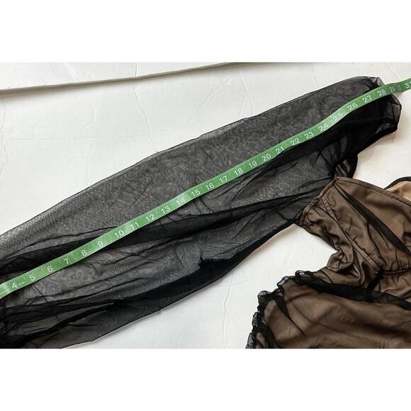 Shein Curve Black Mesh Panel Bodysuit Women's 1XL - Picture 4 of 10